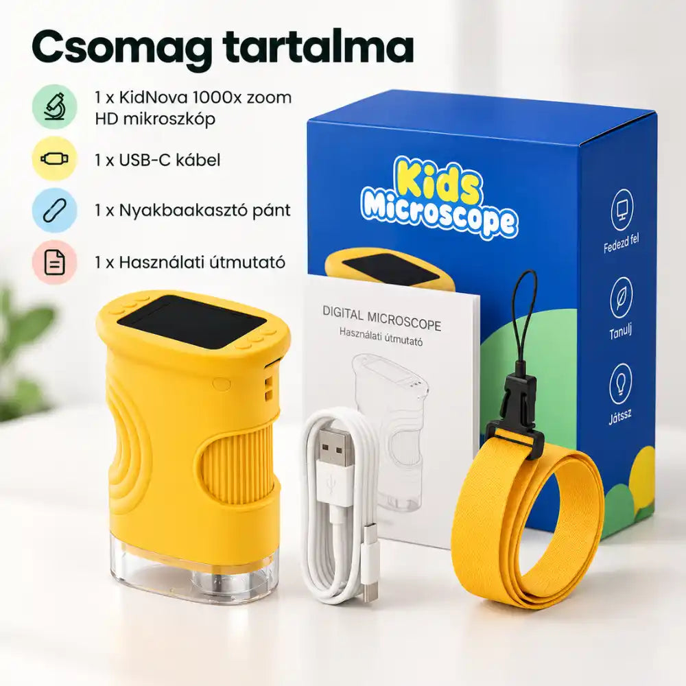 KidNova Pro Max Mikroszkóp Gyerekeknek 1000x Zoom